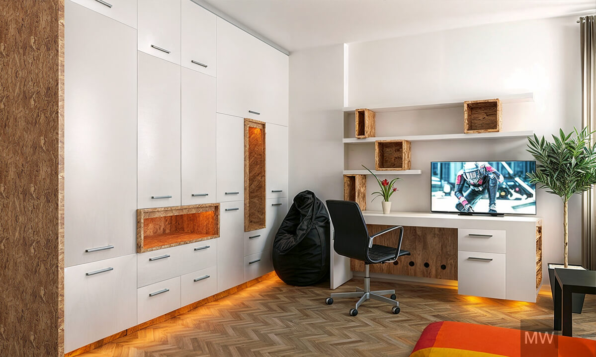 interior cluj, in cluj napoca, design apartament, studio apartament, living cu dulap incorporat si birou, mobila din osb interior cluj, in cluj napoca, design apartament, studio apartament, living cu dulap incorporat si birou, mobila din osb