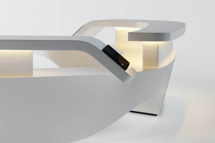 randare 3d cu design punc informatic realizat din corian cu trend furniture