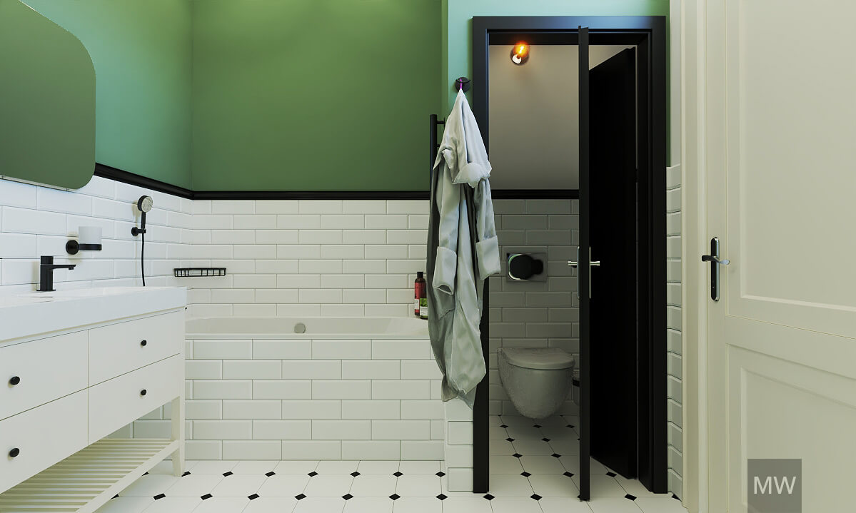 usa neagra porta doors, design clasic de baie, cada si faianta metro usa neagra porta doors, design clasic de baie, cada si faianta metro