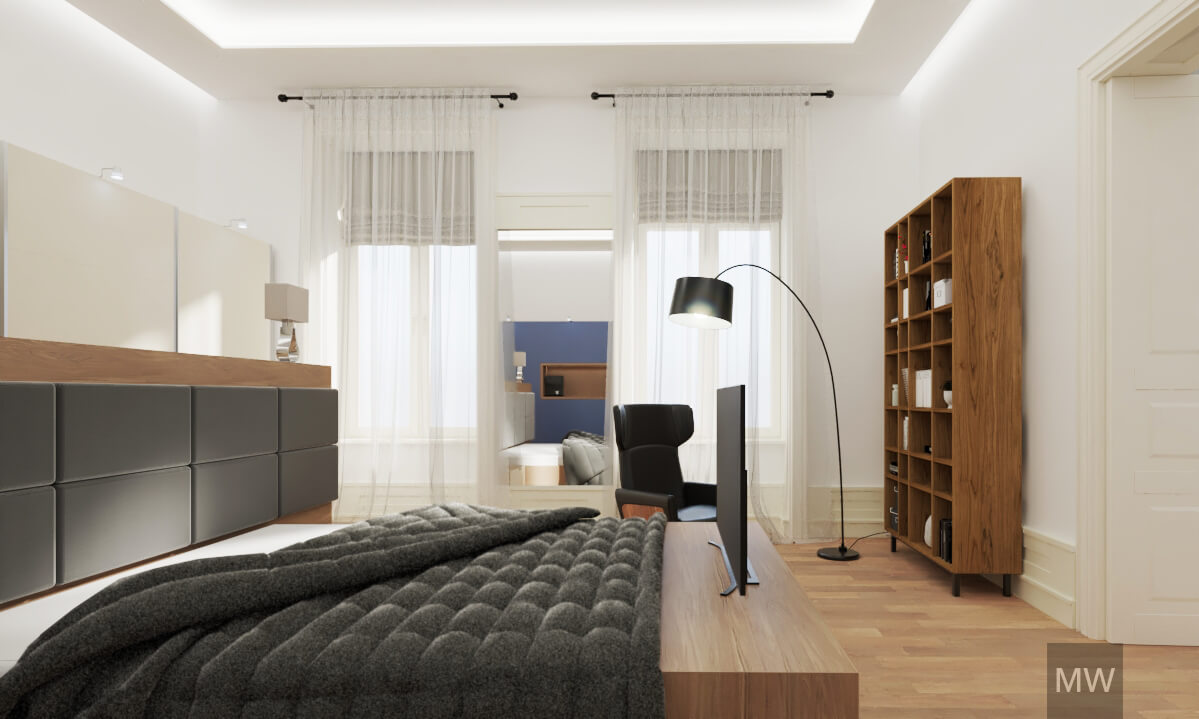 randare 3d, dormitor cu colt de lectura, most wanted design, cluj randare 3d, dormitor cu colt de lectura, most wanted design, cluj