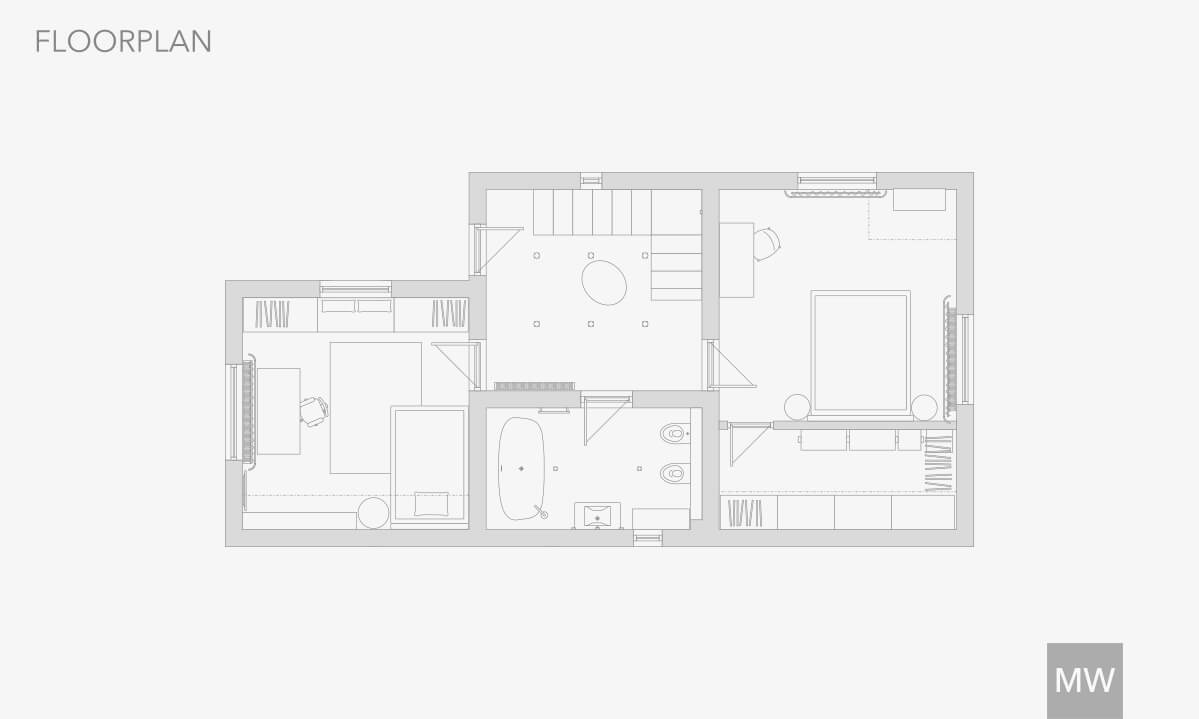 apartament DB amenajare interioara proiect mostwanted plan apartament - 01 design interior cluj napoca design dormitor most wanted design camera tineret adolescent amenajare interioara