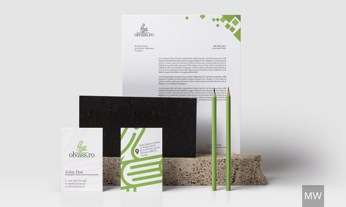 stationery design for olvass.ro stationery design for olvass.ro