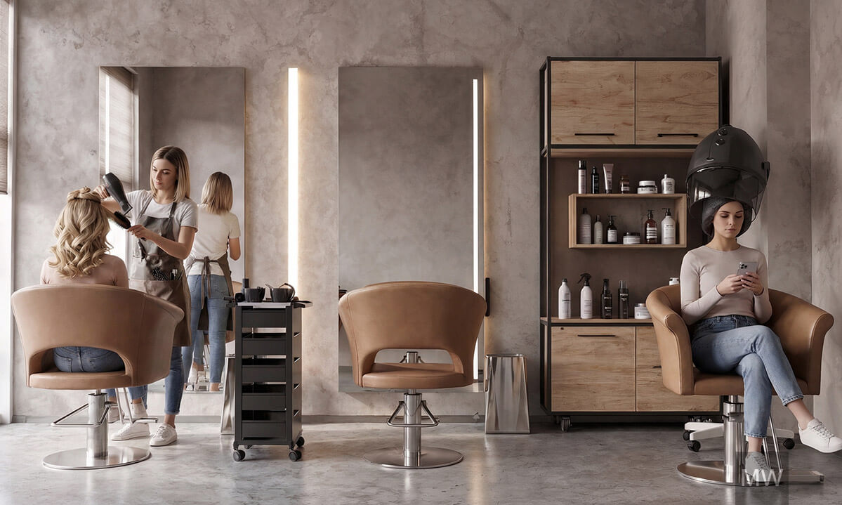 03 scaune si oglinzi, statii de lucru, design interior salon coafura scaune si oglinzi, statii de lucru, design interior salon coafura